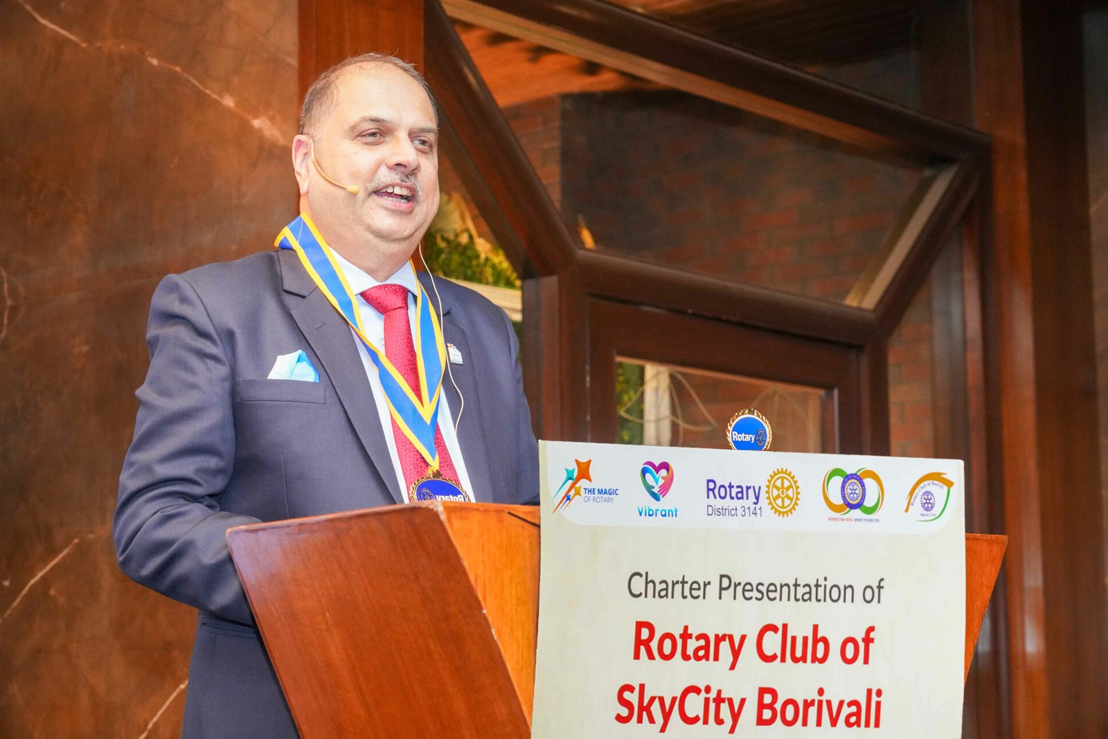 Rotary members serving the community